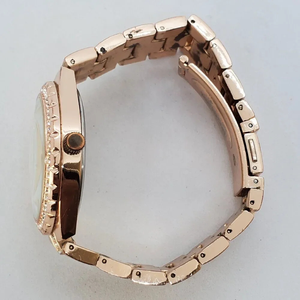 Timothy Stone Women's Watch 38MM White‎ Dial Rose Gold Bracelet 6